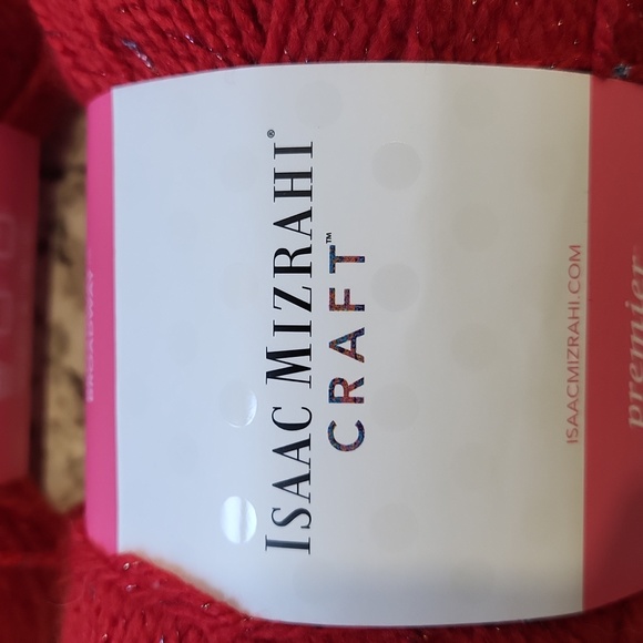 NWT 2 Skeins Isaac Mizrahi Premier Craft Yarn Bundle Imperial Red with Metallic - Picture 3 of 4